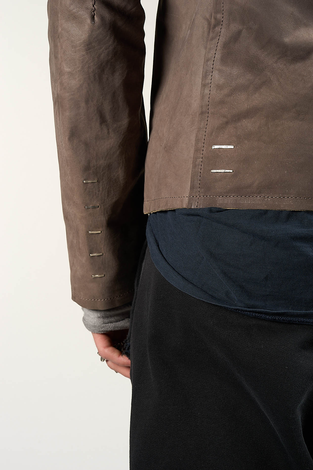 DANIELE BASTA LEATHER AND SILVER JACKET